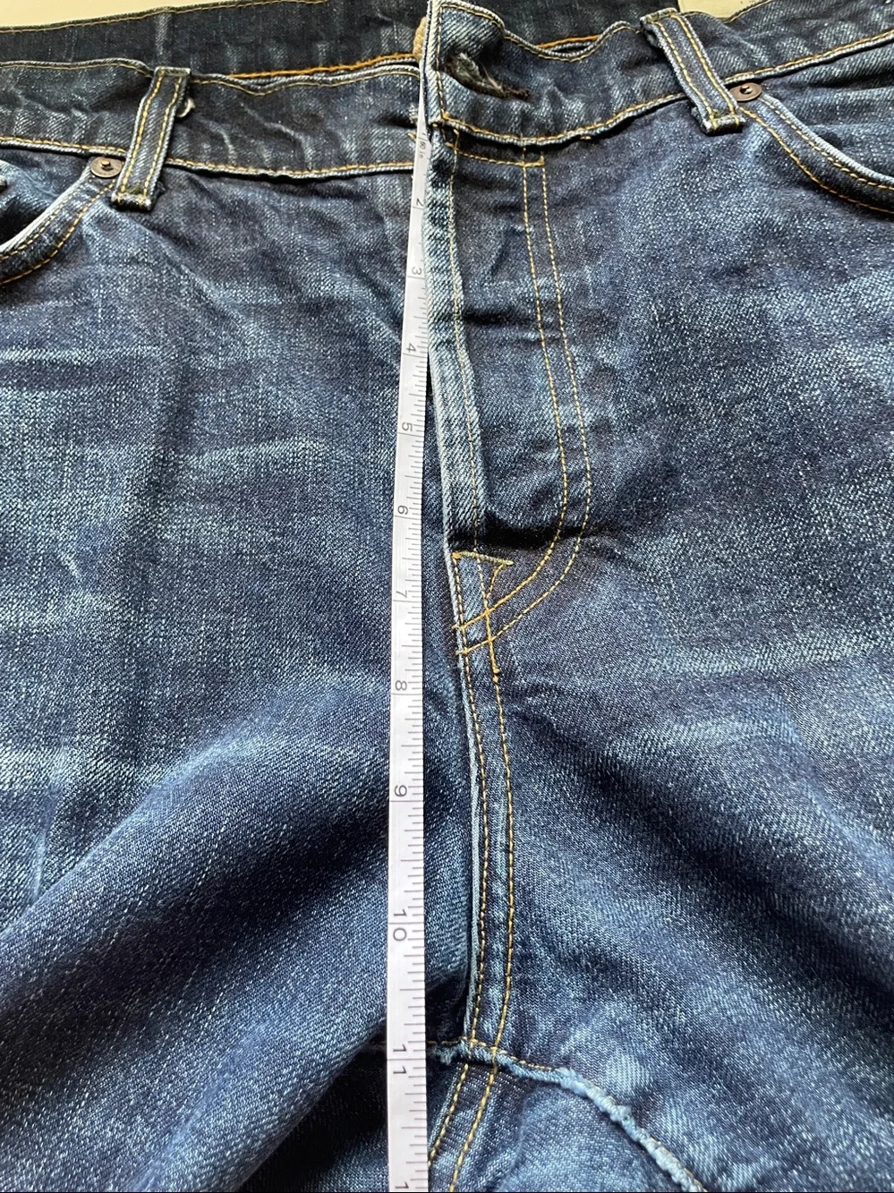 Dark Denim Heritage Workwear Slim Button Fly Jeans 35 Imogene & Willie Barton